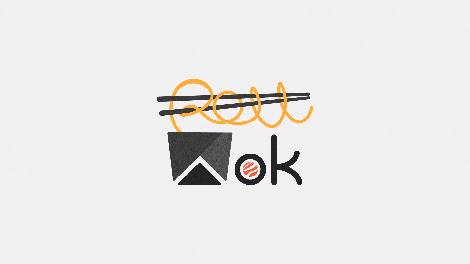 Разработка логотипа суши-бара «Roll Wok Club» в Сланцах