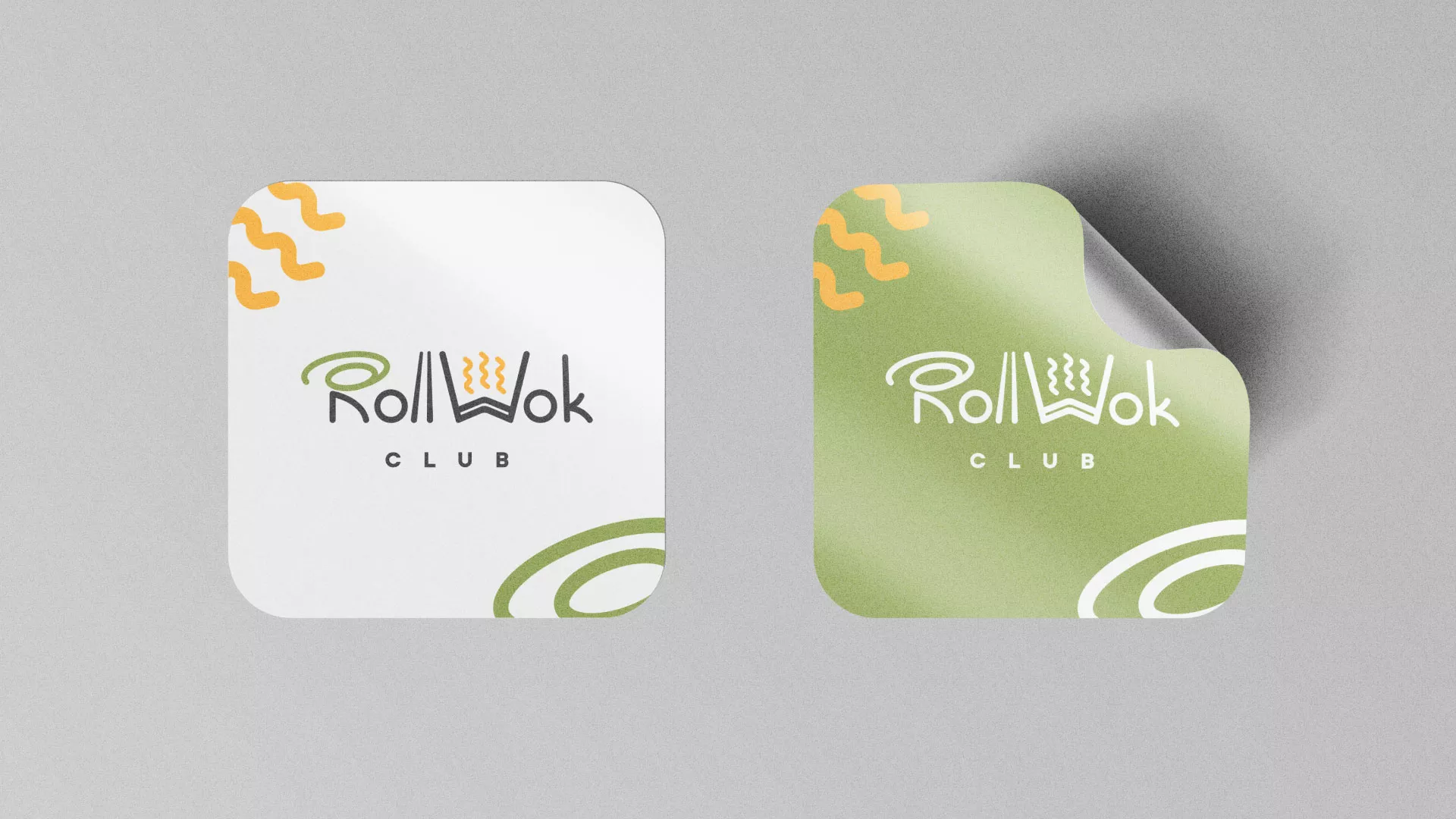 Разработка логотипа и фирменного стиля суши-бара «Roll Wok Club» в Сланцах